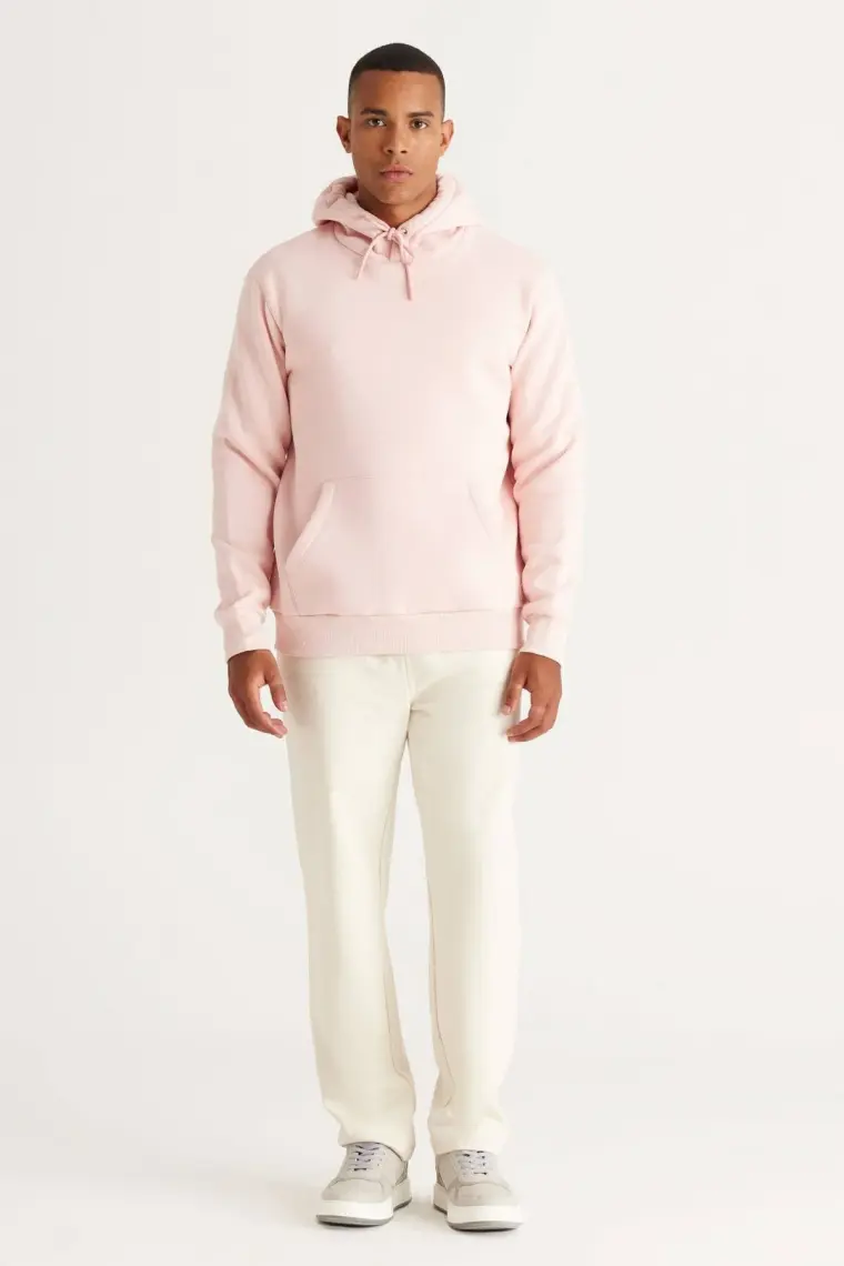 Altınyıldız Classics Erkek Bej Standart Fit Pamuklu Kapüşonlu Sweatshirt