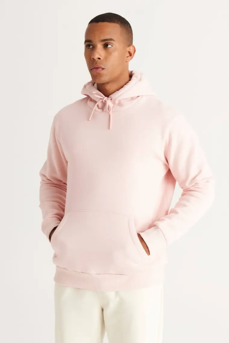 Altınyıldız Classics Erkek Bej Standart Fit Pamuklu Kapüşonlu Sweatshirt