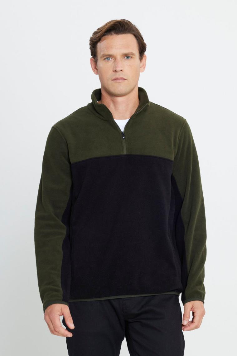 Altınyıldız Classics Standart Fit Dik Yaka Içi Polarlı Çift Renk Polar Sweatshirt
