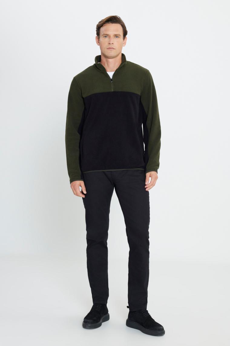 Altınyıldız Classics Standart Fit Dik Yaka Içi Polarlı Çift Renk Polar Sweatshirt