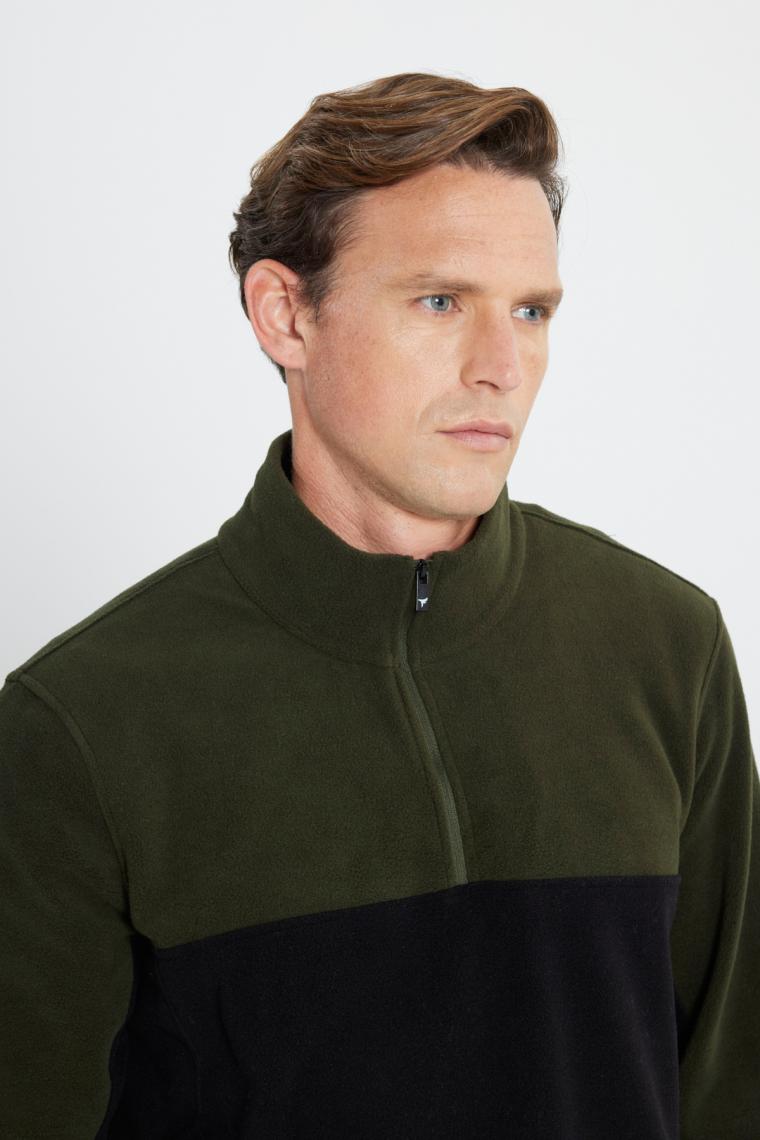 Altınyıldız Classics Standart Fit Dik Yaka Içi Polarlı Çift Renk Polar Sweatshirt
