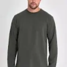 Mmetalic Erkek Haki Çift Bisiklet Yaka Standart Rahat Kesim Sweatshirt