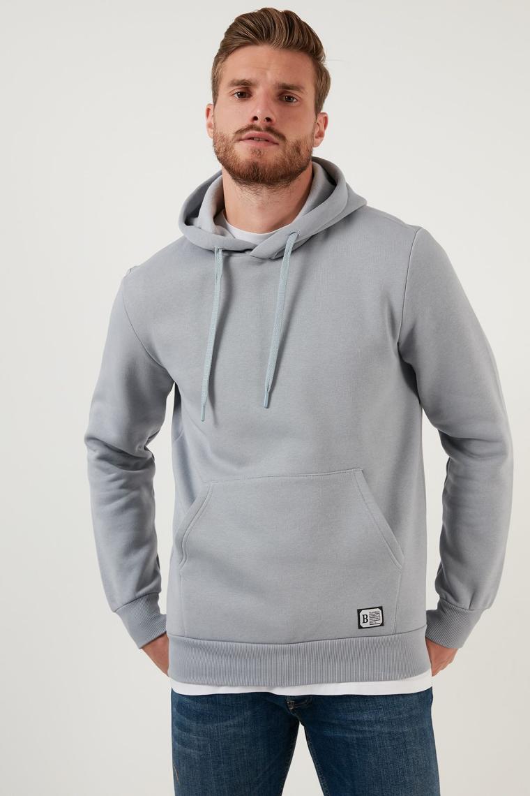 Buratti Slim Fit Kapüşonlu Kanguru Cepli İçi Tüylü Yumuşak Şardonlu Sweat Erkek SWEAT 5905281