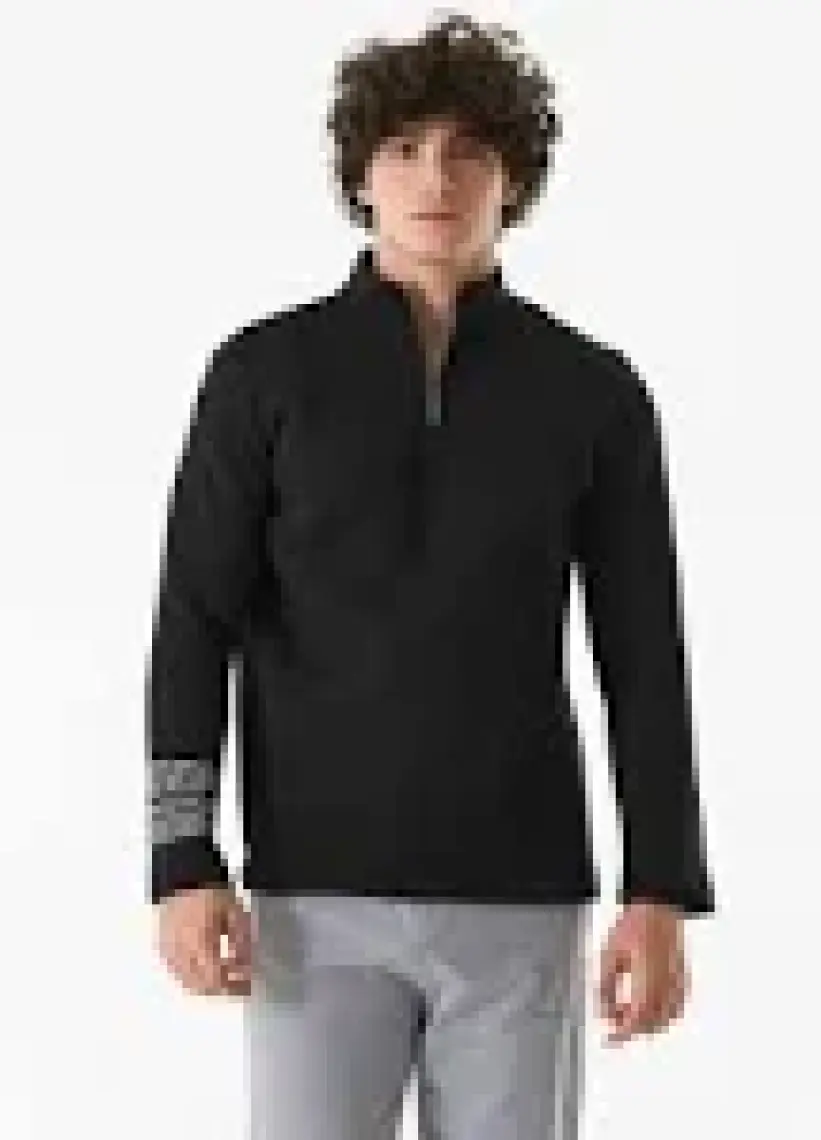 Basic Yarım Fermuarlı Dik Yaka  Sweatshirt