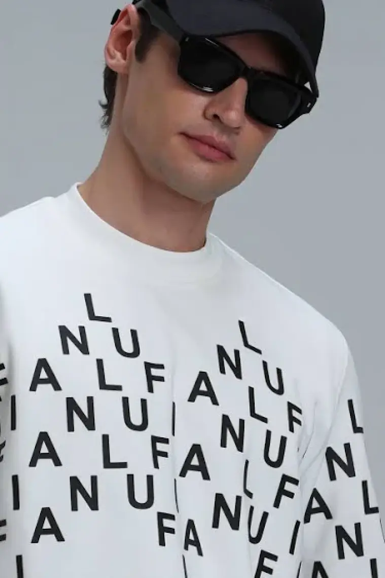 Lufian Rose Erkek Sweatshirt Kırık Beyaz
