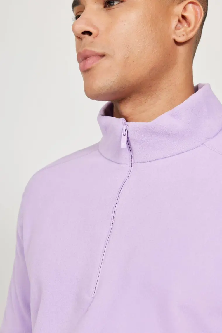Altınyıldız Classics Erkek Lila Anti-Pilling Tüylenme Yapmayan Standart Fit Dik Yaka Polar Sweatshirt