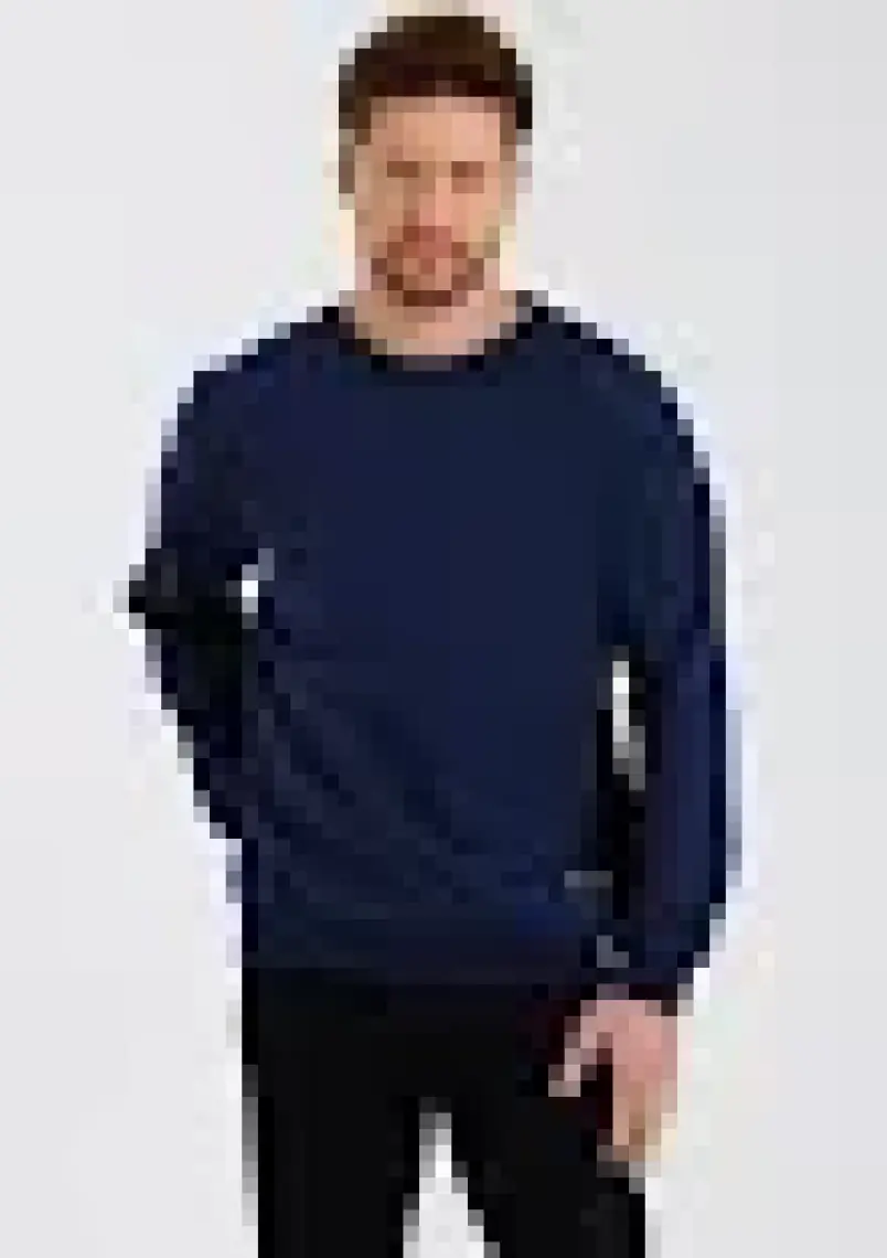 Mmetalic Bisiklet Yaka Etiket Detayı Içi Pamuklu Erkek Sweatshirt