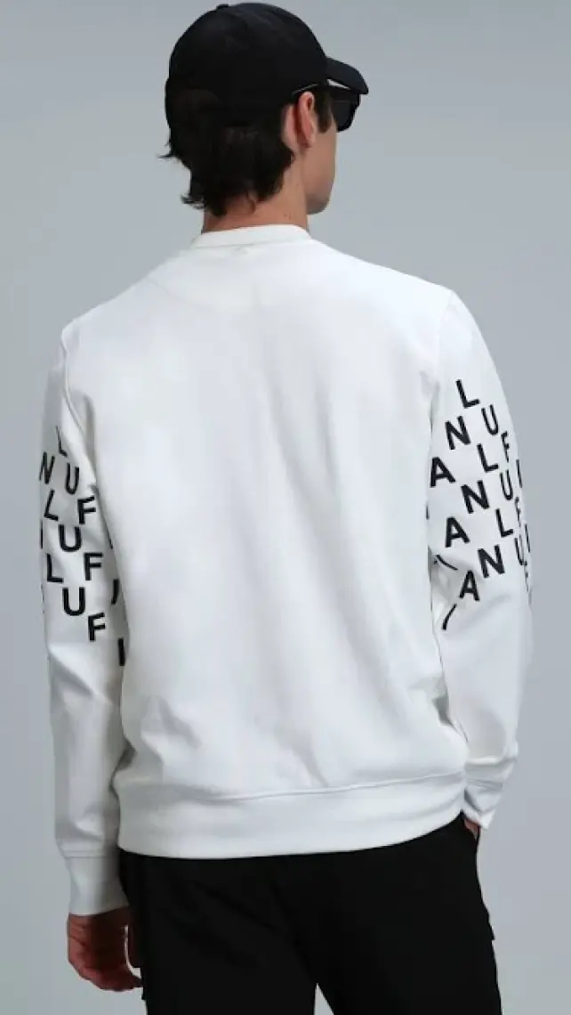 Lufian Rose Erkek Sweatshirt Kırık Beyaz