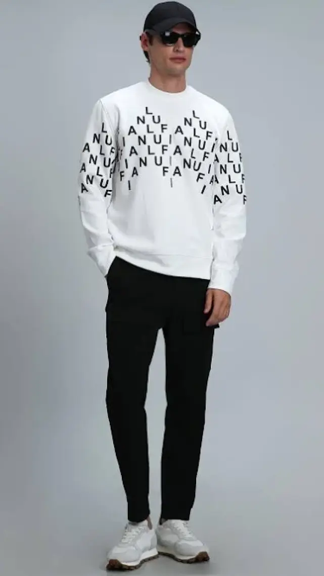 Lufian Rose Erkek Sweatshirt Kırık Beyaz