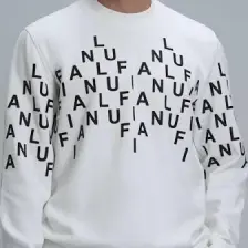 Lufian Rose Erkek Sweatshirt Kırık Beyaz