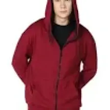 Defy's Erkek Kapüşonlu Fermuarlı Oversize Kalıp Sweatshirt Bordo
