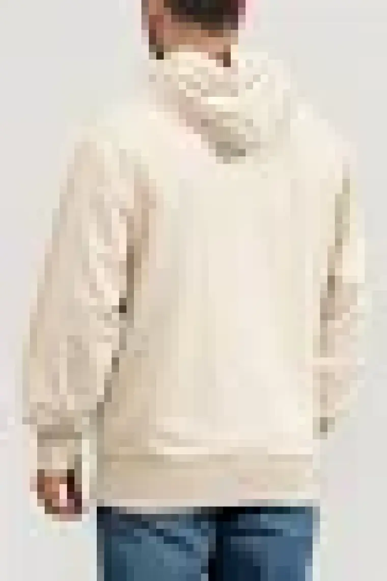 Calvin Klein Jeans Kapüşon Yaka Beyaz Erkek Sweatshırt J30J324623YBI