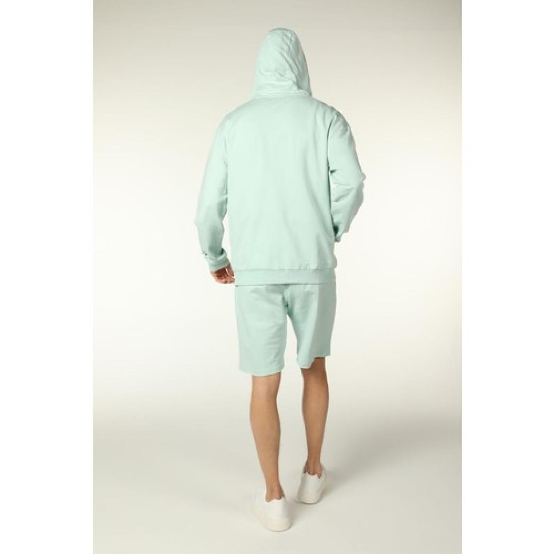 Defy's Erkek Kapüşonlu Fermuarlı Oversize Kalıp Sweatshirt Su Yeşili