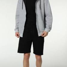 Defy's Erkek Kapüşonlu Fermuarlı Oversize Kalıp Sweatshirt Kırçıllı Gri Melanj