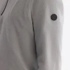 Erkek Gri Soğuğa Dayanıklı Yarım Fermuarlı Dik Yaka Polar Sweatshirt E001068