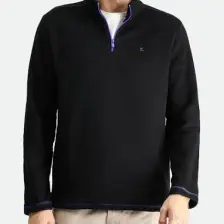 Yarım Fermuarlı Nakışlı Polar Sweatshirt