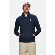 Ucla LEON Lacivert Yarım Fermuar Dik Yaka Nakışlı Standard Fit Erkek Sweatshirt