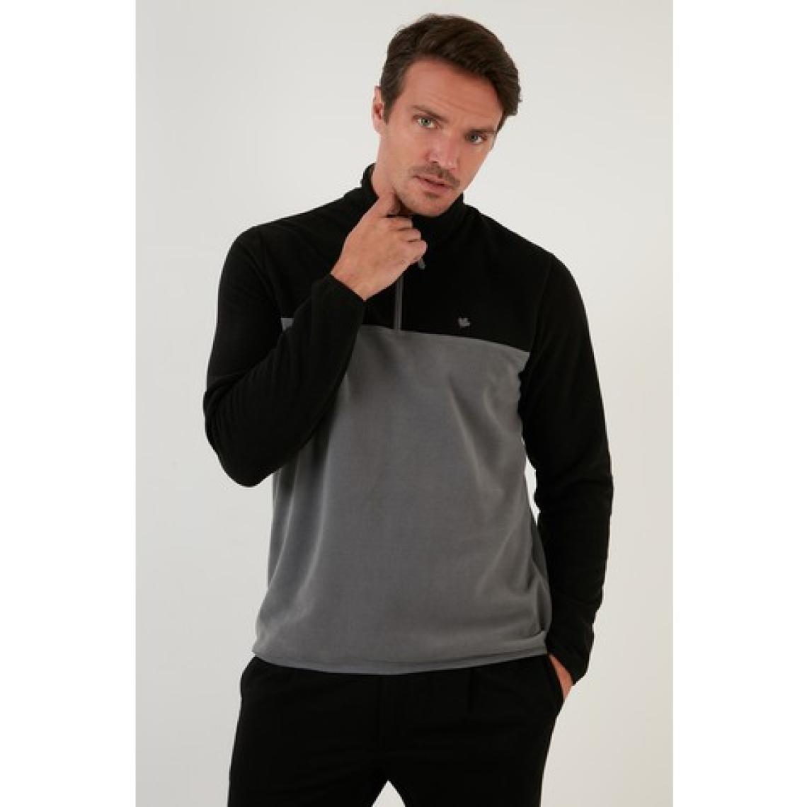 Buratti Regular Fit Fermuarlı Dik Yaka Kışlık Şardonlu Polar Erkek Polar 5906016