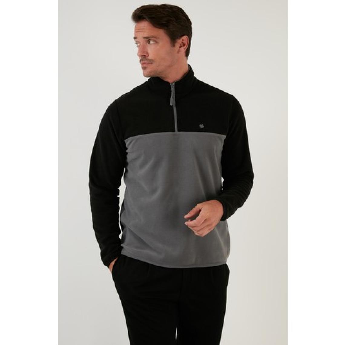 Buratti Regular Fit Fermuarlı Dik Yaka Kışlık Şardonlu Polar Erkek Polar 5906016