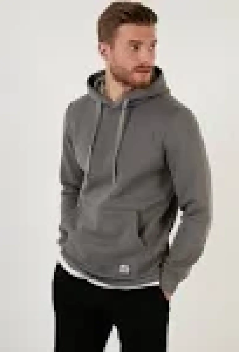 Buratti Slim Fit Kapüşonlu Kanguru Cepli İçi Tüylü Yumuşak Şardonlu Sweat Erkek SWEAT 5905281