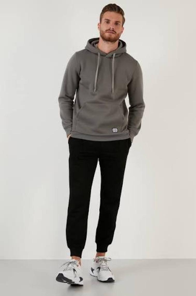 Buratti Slim Fit Kapüşonlu Kanguru Cepli İçi Tüylü Yumuşak Şardonlu Sweat Erkek SWEAT 5905281