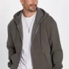Tudors Unisex Relax Fit Rahat Kesim Pamuklu İçi Polarlı Çift Cepli Fermuarlı Gri Kapüşonlu Sweatshirt
