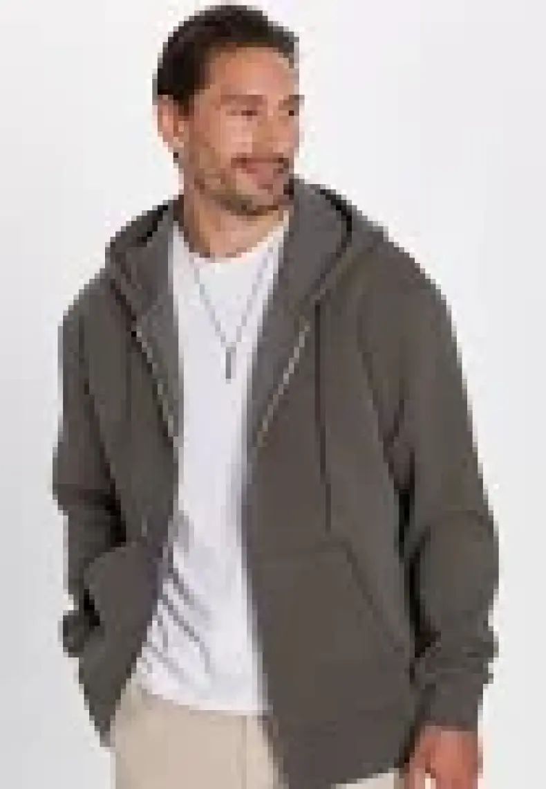 Tudors Unisex Relax Fit Rahat Kesim Pamuklu İçi Polarlı Çift Cepli Fermuarlı Gri Kapüşonlu Sweatshirt
