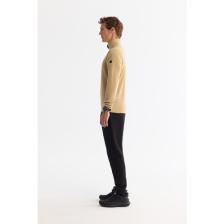 Erkek Bej Soğuğa Dayanıklı Yarım Fermuarlı Dik Yaka Polar Sweatshirt E001068