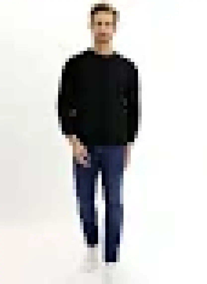 Bisiklet Yaka Oversize Pamuklu Sweatshirt