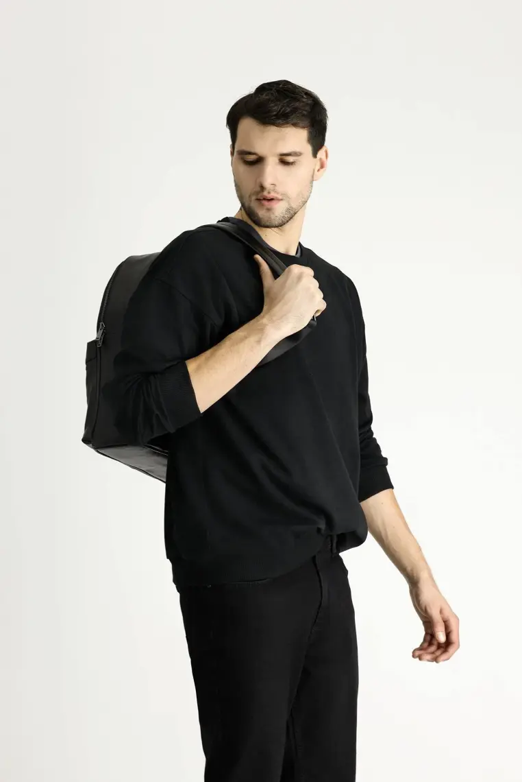 Bisiklet Yaka Oversize Pamuklu Sweatshirt