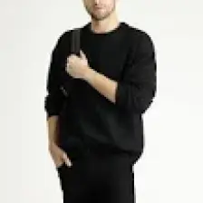 Bisiklet Yaka Oversize Pamuklu Sweatshirt