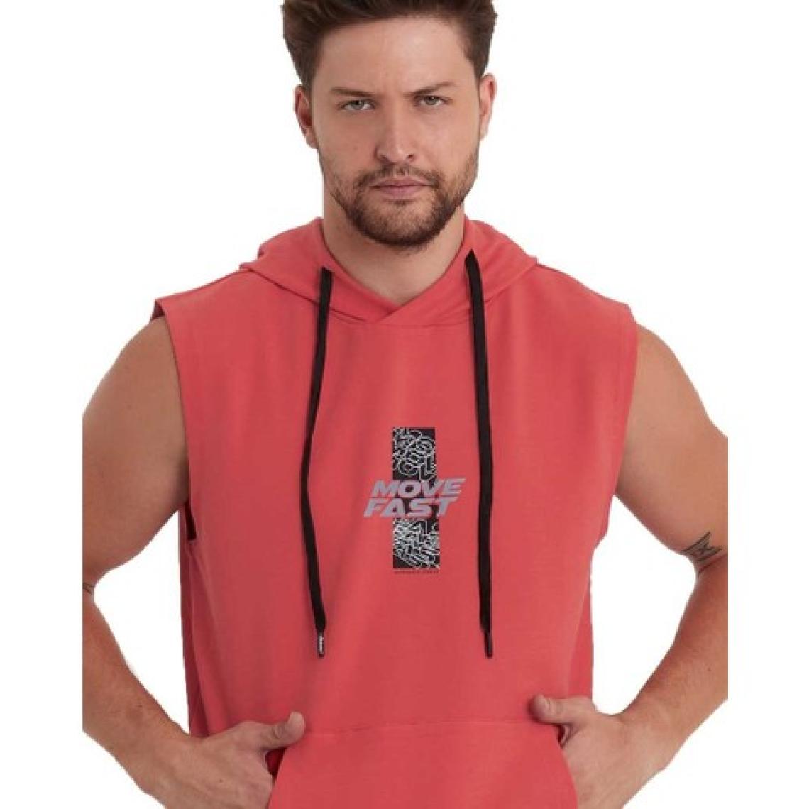Adams Erkek Kapüşonlu Kanguru Cepli Kolsuz Sweatshirt
