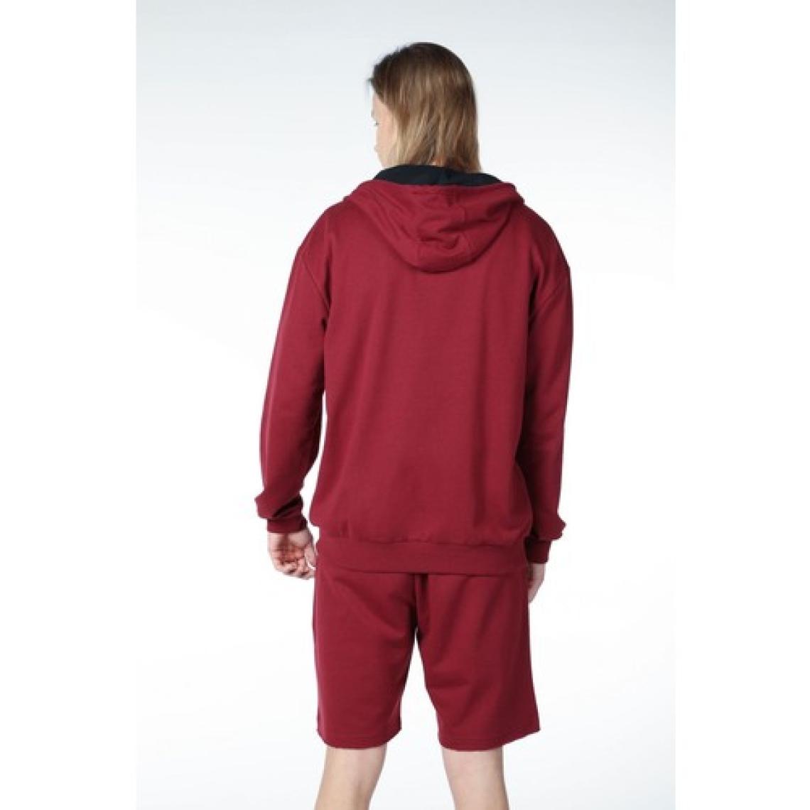 Defy's Erkek Kapüşonlu Fermuarlı Oversize Kalıp Sweatshirt Bordo