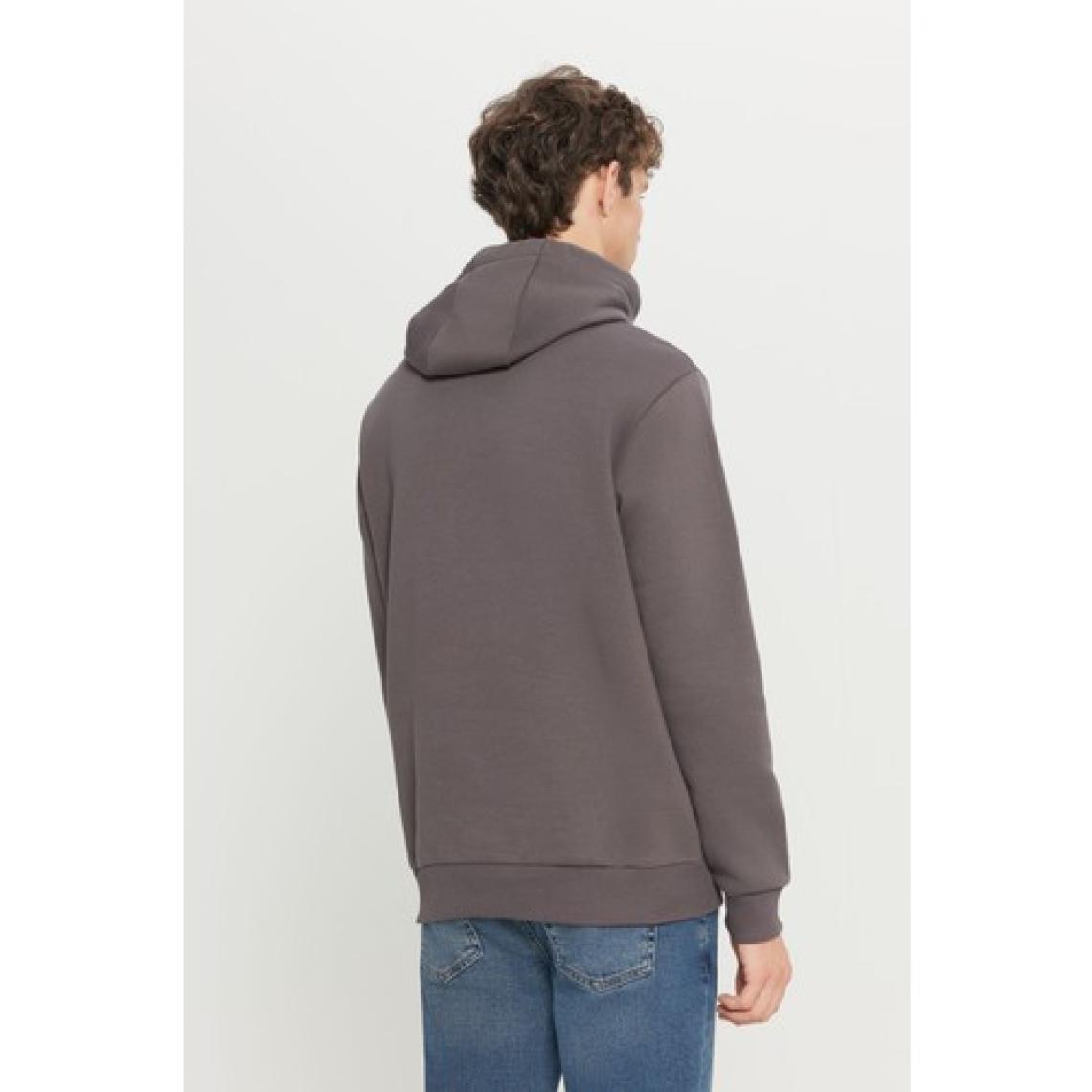 Altınyıldız Classics Erkek Koyu Gri Standart Fit Içi Polarlı 3 Iplik Kapüşonlu Kanguru Cepli Pamuklu Sweatshirt