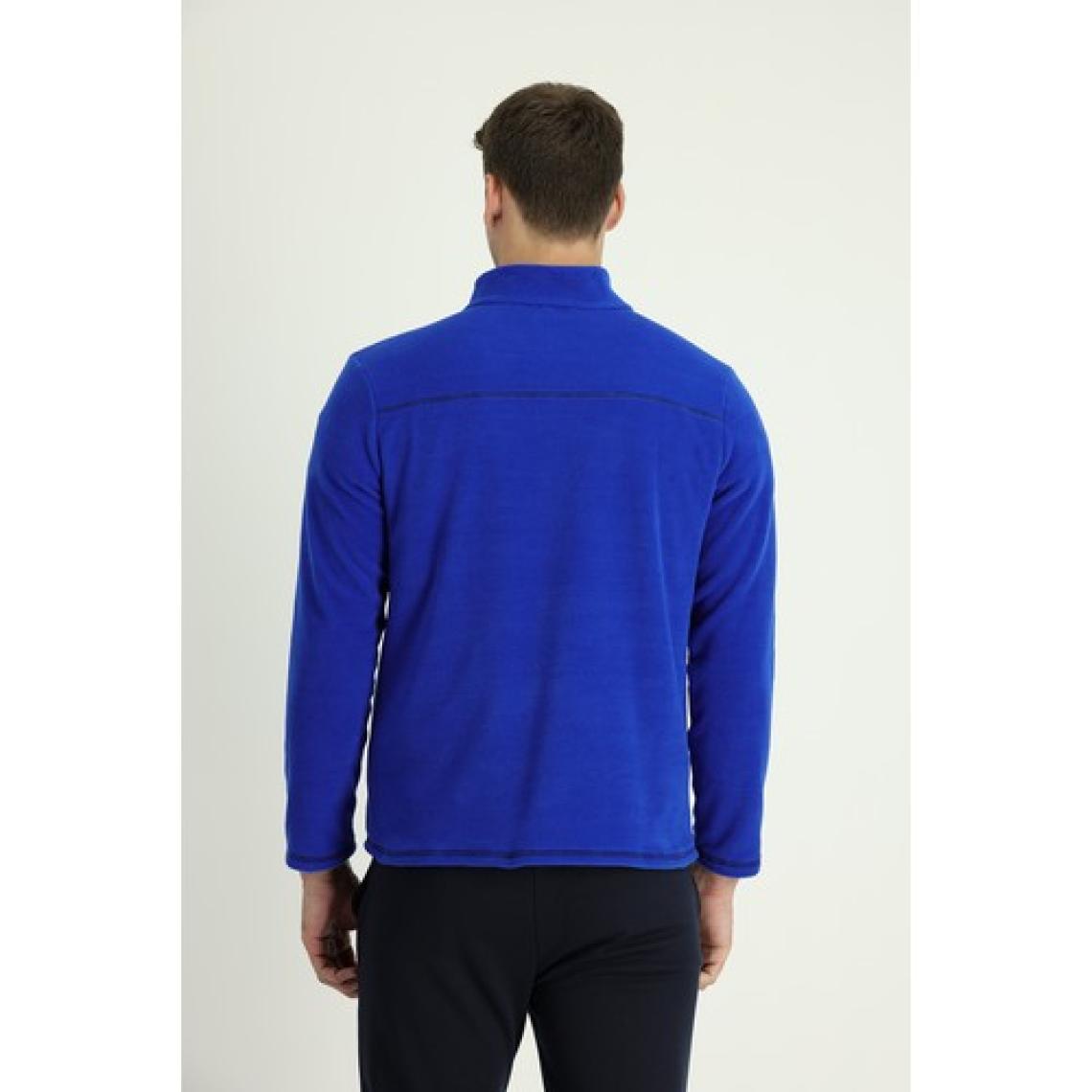 Yarım Fermuarlı Nakışlı Polar Sweatshirt