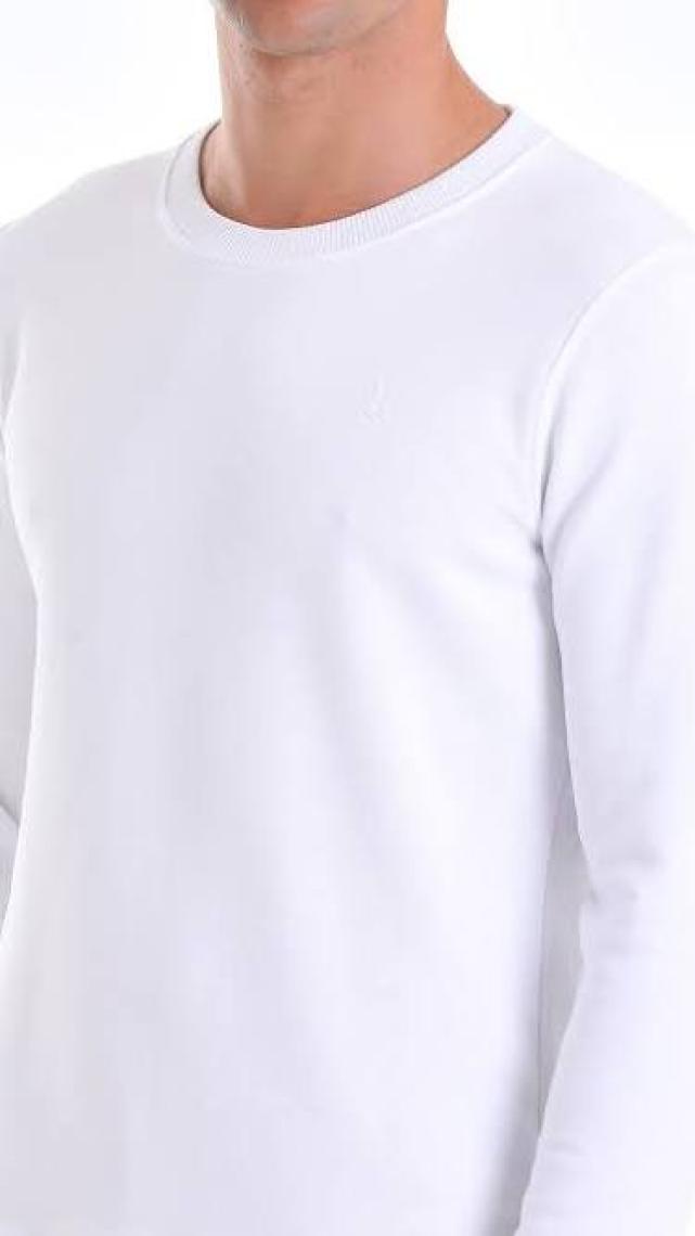 Hatemoğlu Lacivert Regular Fit Düz Pamuklu Bisiklet Yaka Sweatshirt