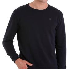 Hatemoğlu Lacivert Regular Fit Düz Pamuklu Bisiklet Yaka Sweatshirt