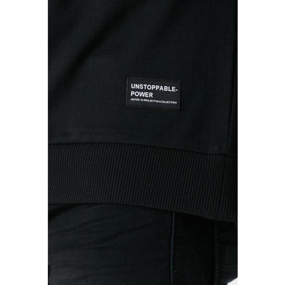 Mmetalic Erkek Siyah Basic Bisiklet Yaka Sweatshirt