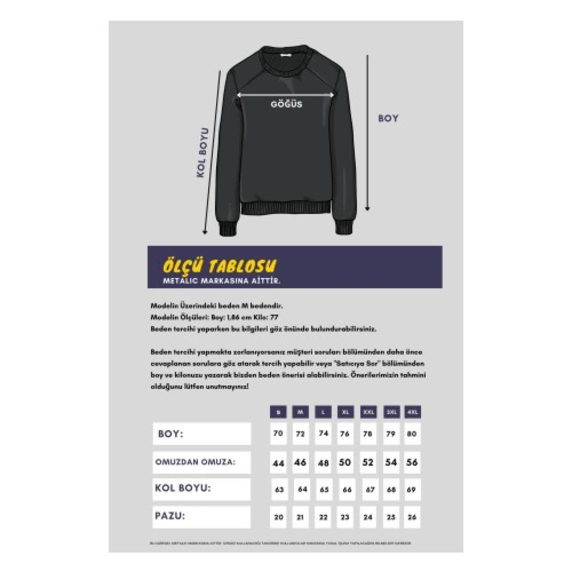 Mmetalic Erkek Siyah Basic Bisiklet Yaka Sweatshirt
