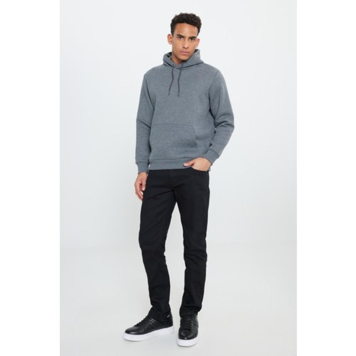 Altınyıldız Classics Erkek Antrasit-melanj Standart Fit Içi Polarlı 3 Iplik Kapüşonlu Pamuklu Sweatshirt