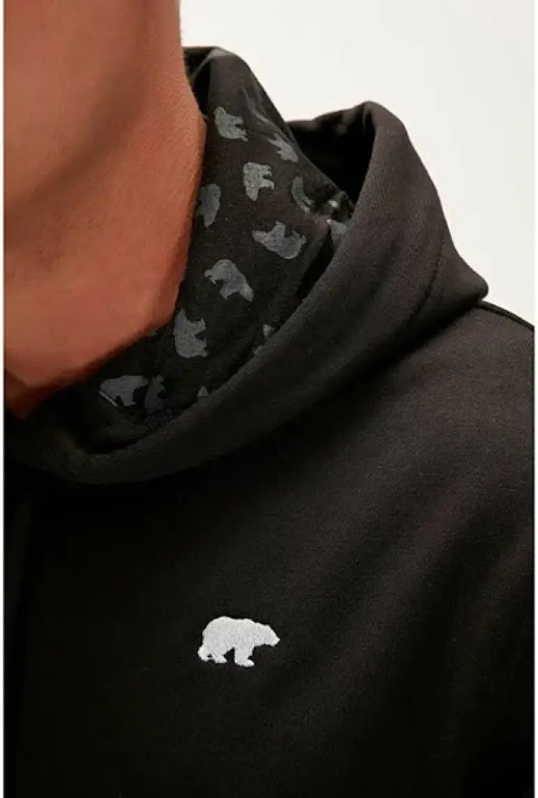 Bad Bear Bad Neck Hoodıe Siyah Erkek Sweatshirt 22.02.12.032-C01