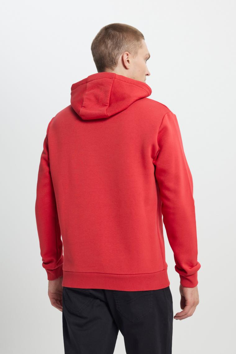Altınyıldız Classics Erkek Kırmızı Standart Fit Normal Kesim Içi Polarlı 3 Iplik Kapüşonlu Pamuklu Sweatshirt
