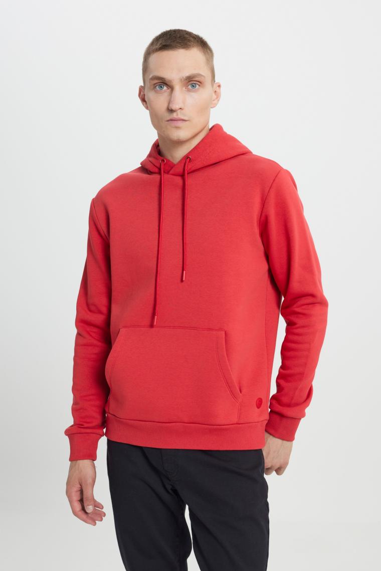 Altınyıldız Classics Erkek Kırmızı Standart Fit Normal Kesim Içi Polarlı 3 Iplik Kapüşonlu Pamuklu Sweatshirt