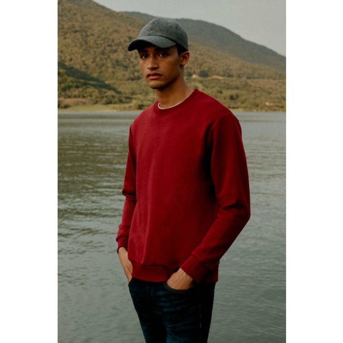 Altınyıldız Classics Erkek Bordo Standart Fit Normal Kesim Içi Polarlı 3 Iplik Bisiklet Yaka Pamuklu Sweatshirt