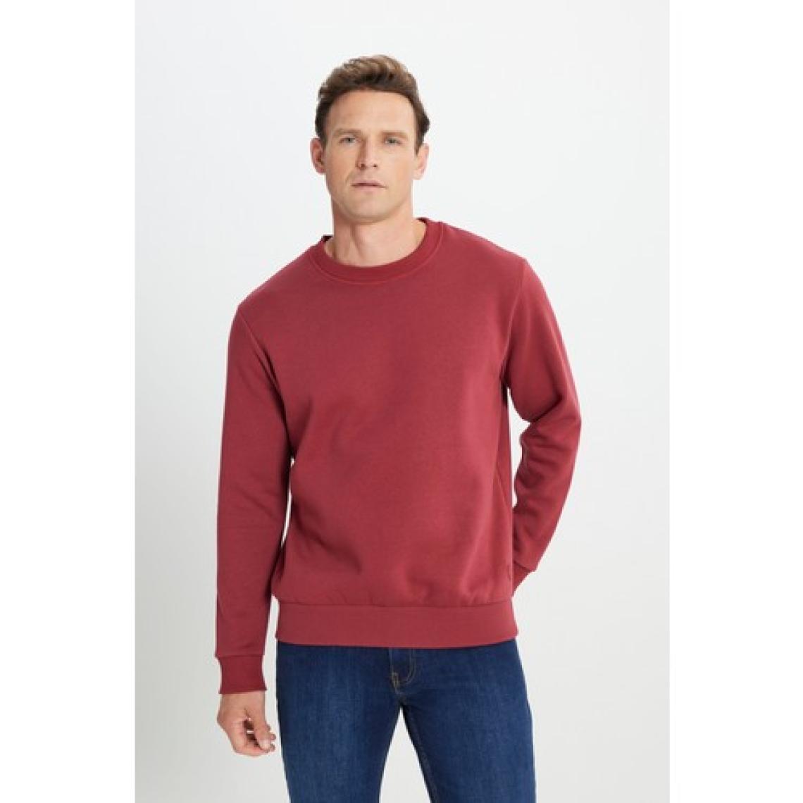 Altınyıldız Classics Erkek Bordo Standart Fit Normal Kesim Içi Polarlı 3 Iplik Bisiklet Yaka Pamuklu Sweatshirt