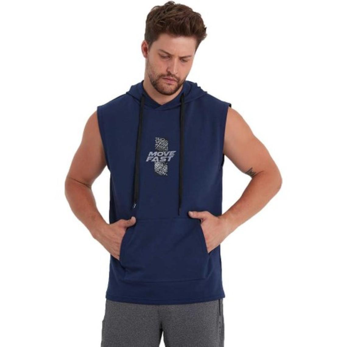 Adams Erkek Kapüşonlu Kanguru Cepli Kolsuz Sweatshirt