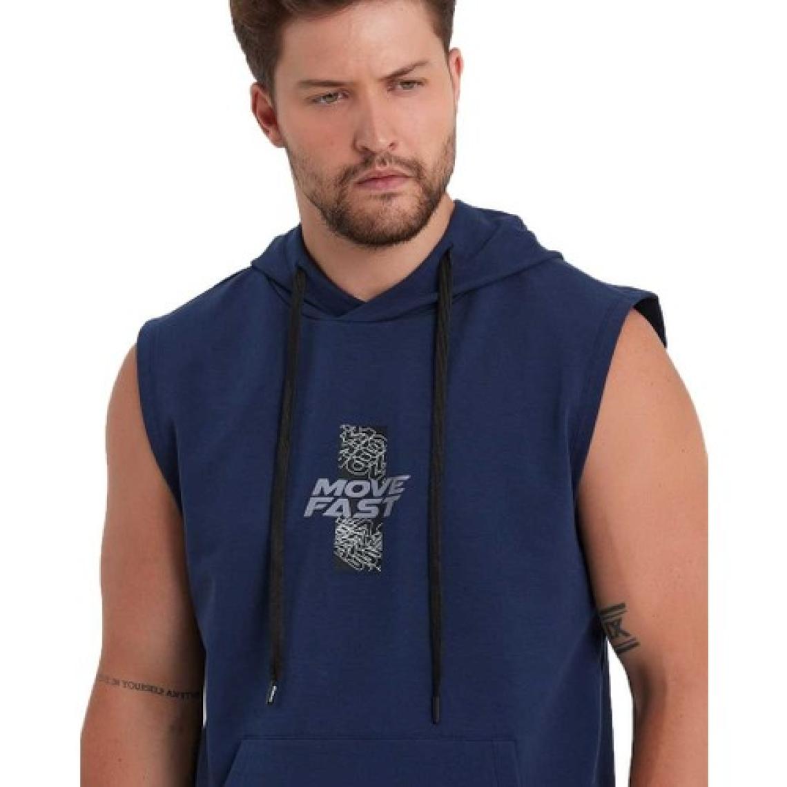 Adams Erkek Kapüşonlu Kanguru Cepli Kolsuz Sweatshirt