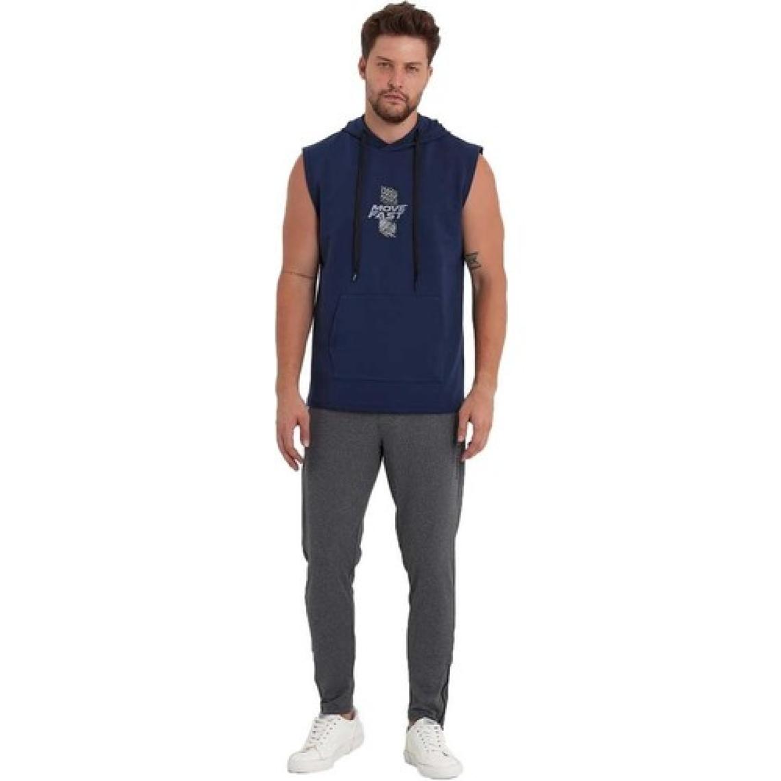 Adams Erkek Kapüşonlu Kanguru Cepli Kolsuz Sweatshirt