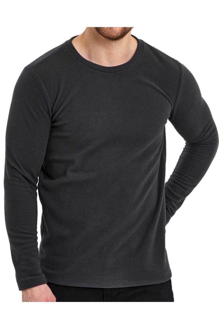 Erkek Basic Polarlı Isı Koruyan Polar Sweatshirt
