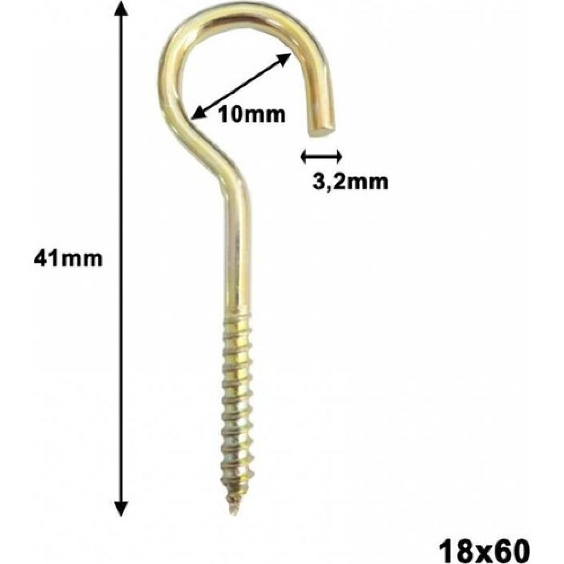 Beşel Piton Açık Kancalı Vida 18X60Mm - 10Lu